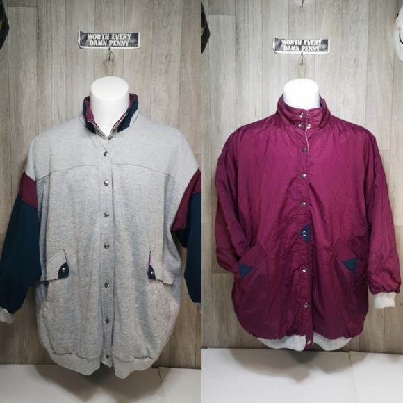 Be in the Current State Other - Vintage 80's reversible sweater jacket